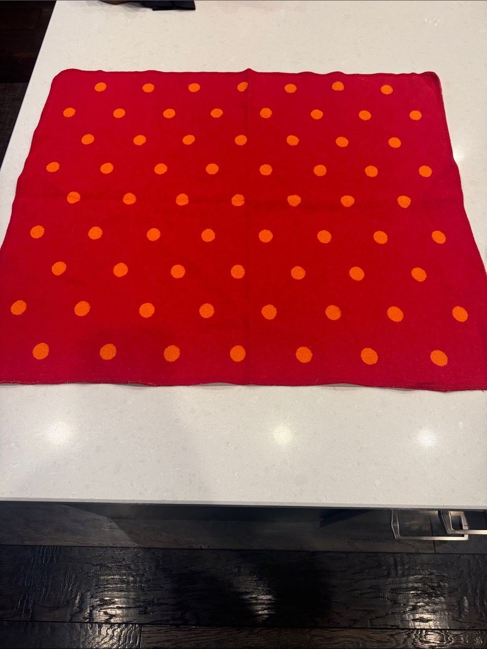 Bright Red Polka Dot Throw Blanket by